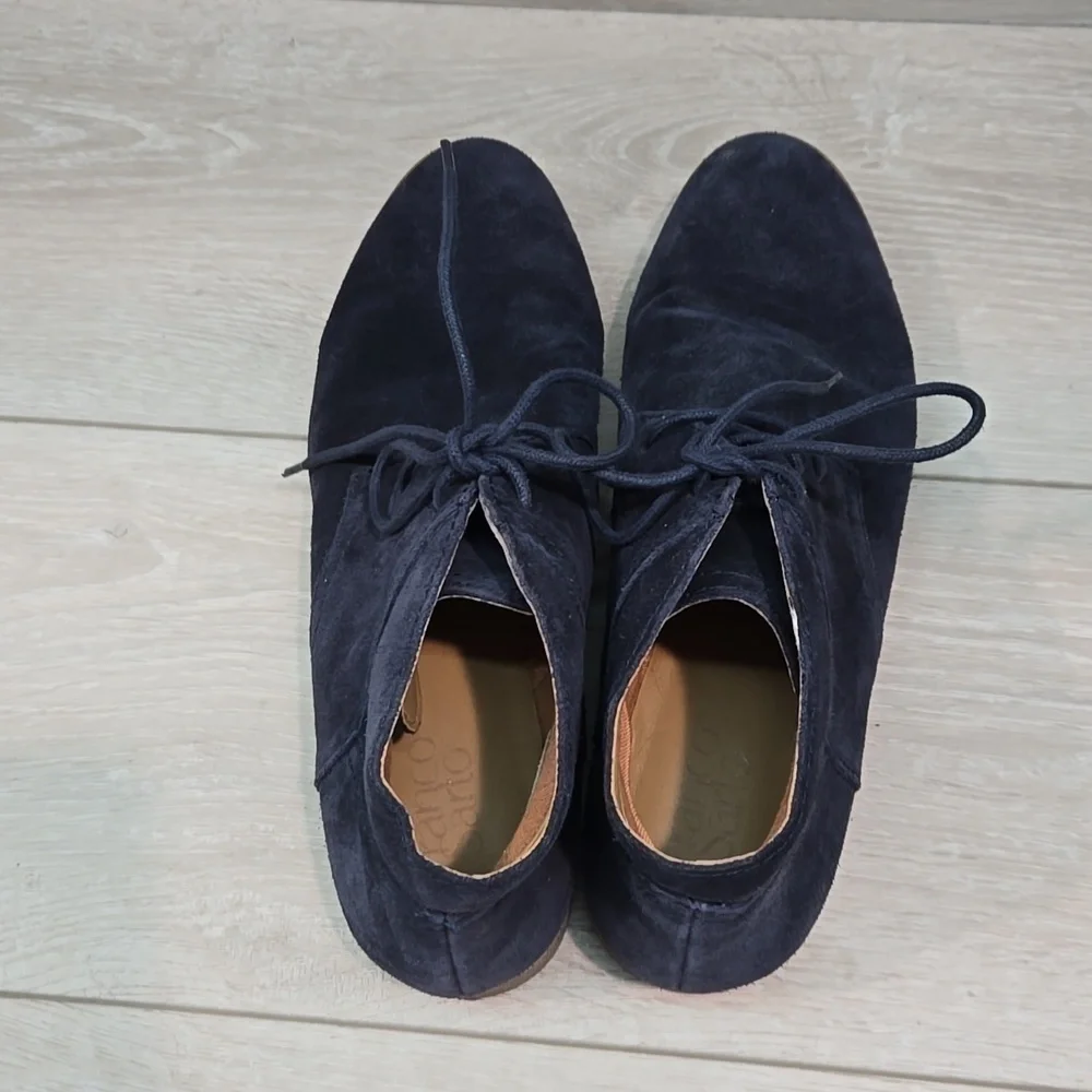 Anthropologie Franco Sarto Women Percy Leather Lace Up shoes Chelsea boots sz 9M